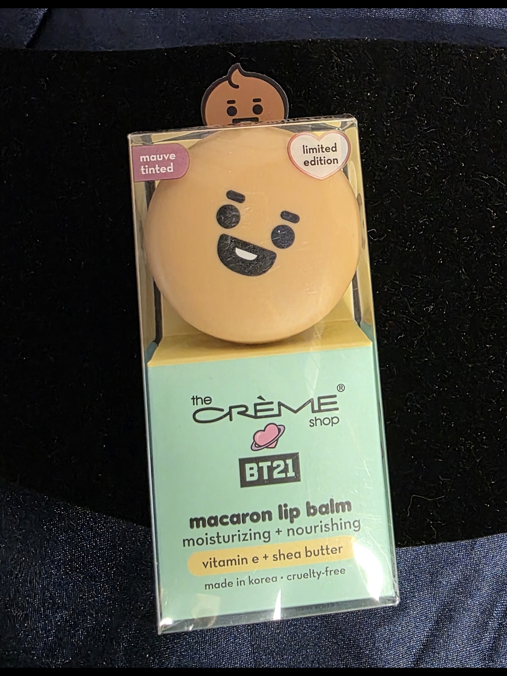 NIB The Crème Shop x BT21 Baby SHOOKY Macaron Lip Balm - Mauve